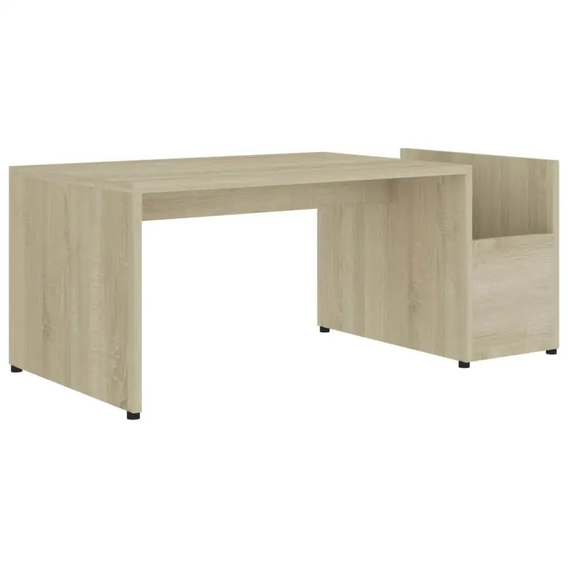 Salontafel met geometrische vorm en bewerkt hout voor een chique look - Salontafels