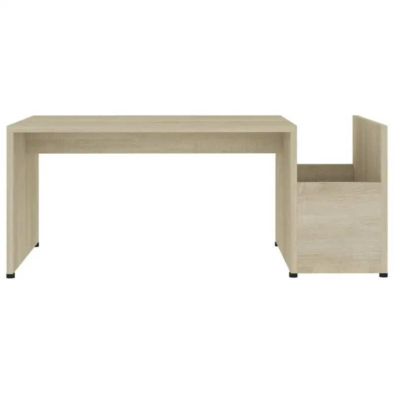 Salontafel met geometrische vorm en bewerkt hout voor een chique look - Salontafels