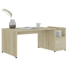 Salontafel met geometrische vorm en bewerkt hout voor een chique look - Salontafels