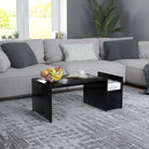 Salontafel met geometrische vorm en bewerkt hout voor een chique look - Zwart / 1 - Salontafels