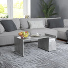 Salontafel met geometrische vorm en bewerkt hout voor een chique look - Betongrijs / 1 - Salontafels