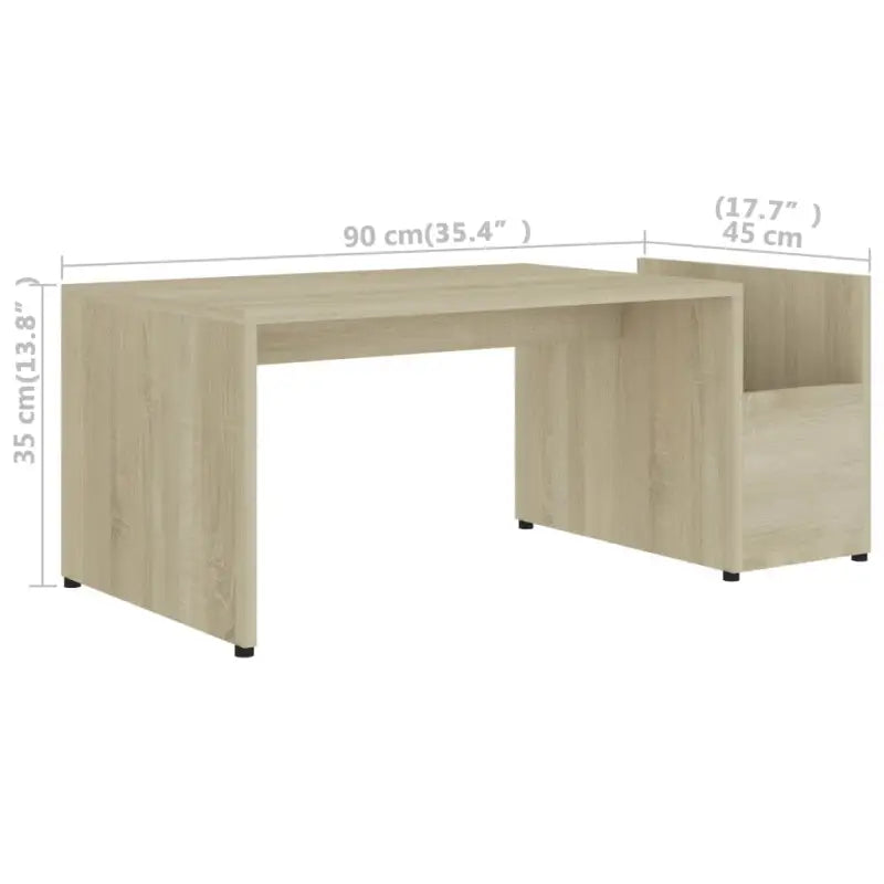 Salontafel met geometrische vorm en bewerkt hout voor een chique look - Salontafels