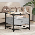 Salontafel met glazen blad en gerookt eiken afwerking - Grijs sonoma / 1 - Salontafels