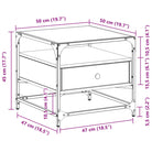 Salontafel met glazen blad en gerookt eiken afwerking - Salontafels