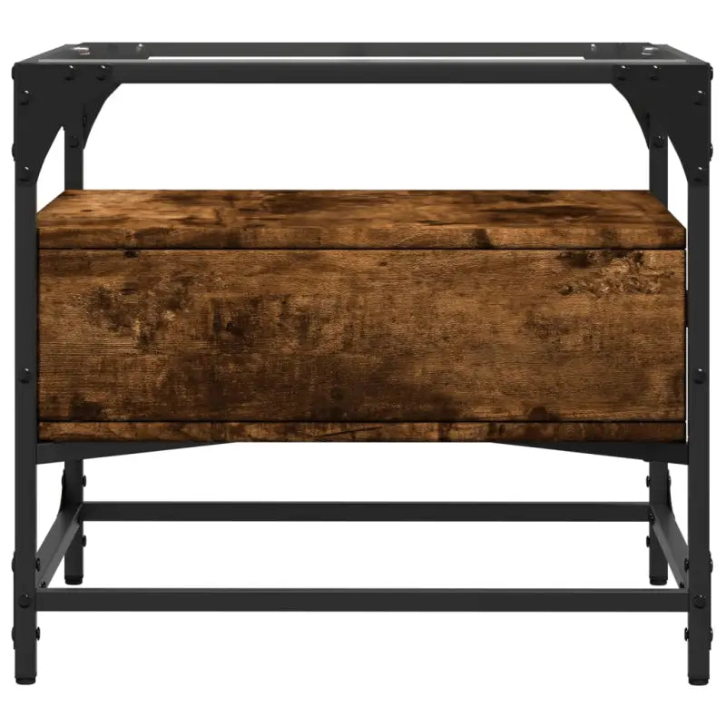 Salontafel met glazen blad en gerookt eiken afwerking - Salontafels