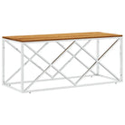 Salontafel met glazen blad en roestvrij staal voor een moderne uitstraling - Salontafels