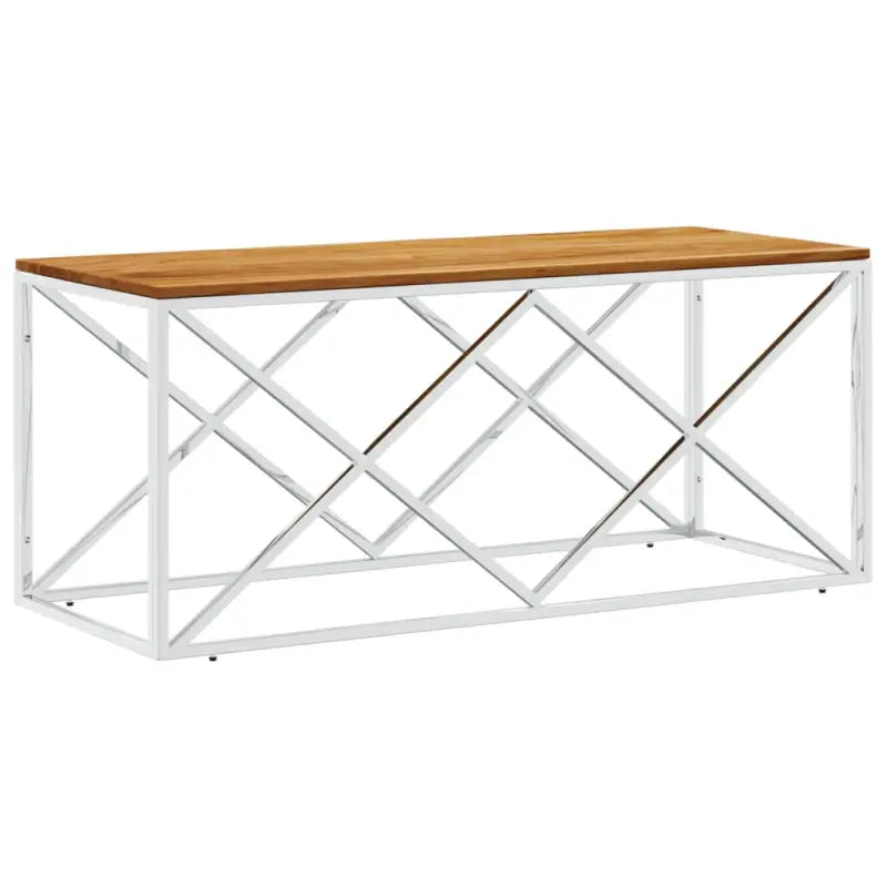 Salontafel met glazen blad en roestvrij staal voor een moderne uitstraling - Salontafels