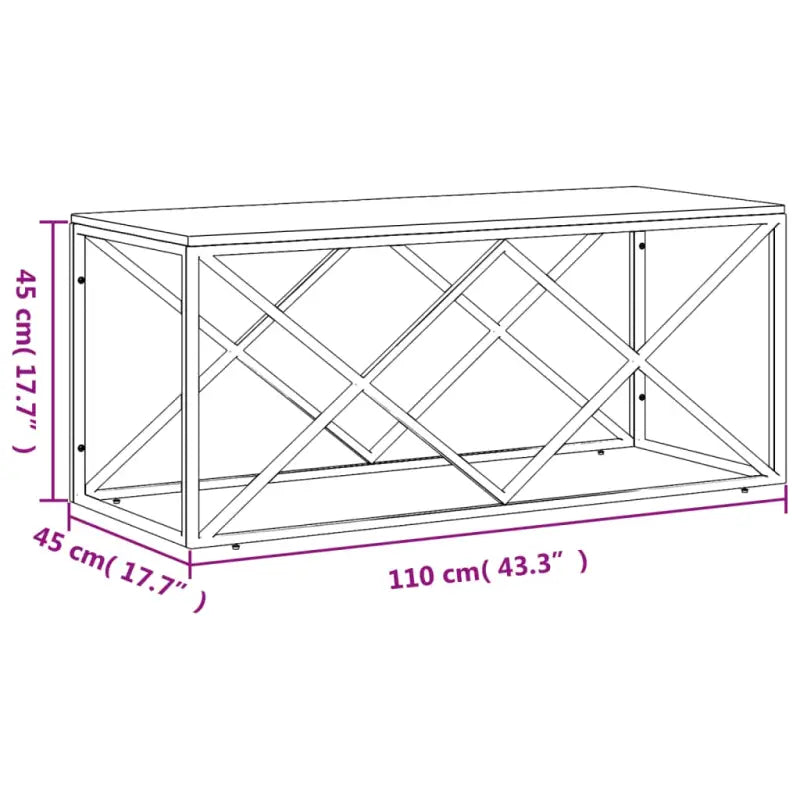 Salontafel met glazen blad en roestvrij staal voor een moderne uitstraling - Salontafels