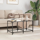 Salontafel met glazen blad voor een elegante woonkamer uitstraling - Zwart glas / 78.5 x 40 x 40 cm / 1 - Salontafels