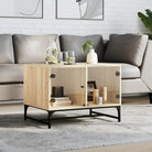 Salontafel met glazen deuren en opbergruimte voor een moderne woonkamer - Sonoma eiken / 1 - Salontafels