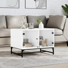 Salontafel met glazen deuren en opbergruimte voor een moderne woonkamer - Wit / 1 - Salontafels
