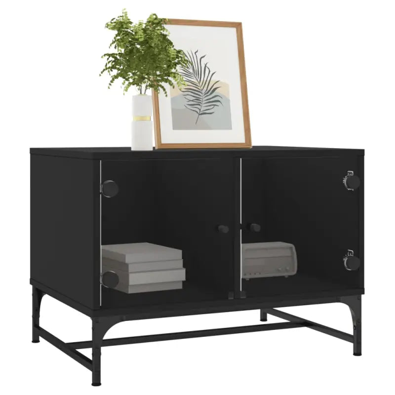 Salontafel met glazen deuren en opbergruimte voor een moderne woonkamer - Salontafels