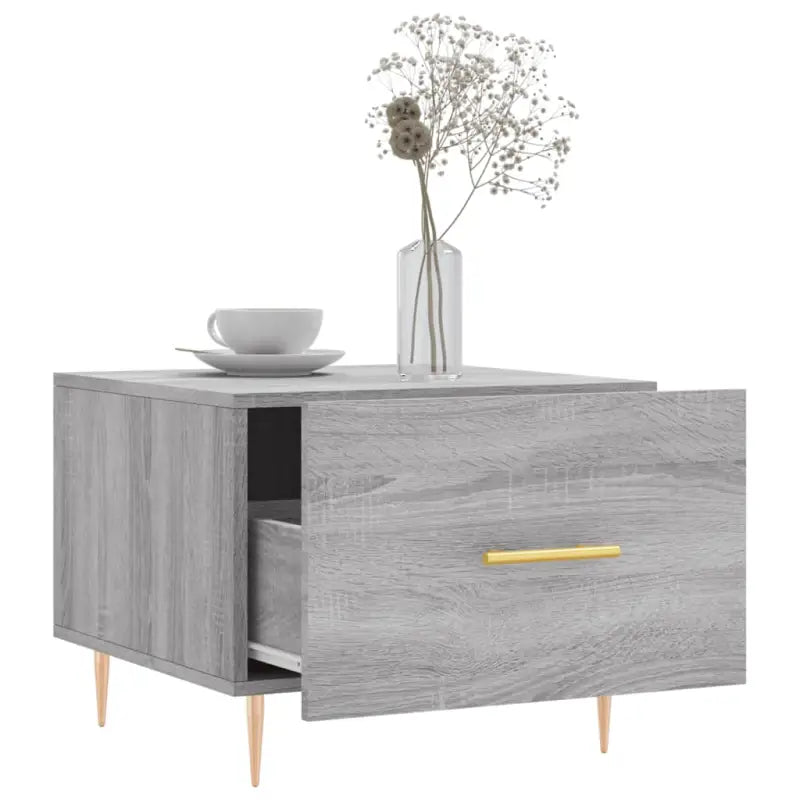Salontafel met grijs Sonoma Eiken en ijzeren poten voor elegante woonkamer - Salontafels