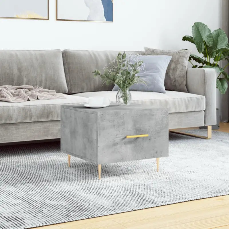 Salontafel met grijs Sonoma Eiken en ijzeren poten voor elegante woonkamer - Betongrijs / 1 - Salontafels