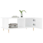 Salontafel met hoogglans wit afwerking en ijzeren poten van bewerkt hout - Salontafels