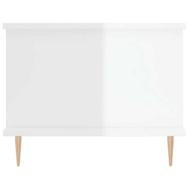Salontafel met hoogglans wit afwerking en ijzeren poten van bewerkt hout - Salontafels