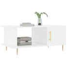 Salontafel met hoogglans wit afwerking en ijzeren poten van bewerkt hout - Salontafels