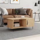 Salontafel met ijzeren poten en bewerkt hout in grijs sonoma - Sonoma eiken / 1 - Salontafels