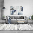 Salontafel met ijzeren poten en bewerkt hout voor een elegante woonkamer - Grijs sonoma / 2 - Salontafels