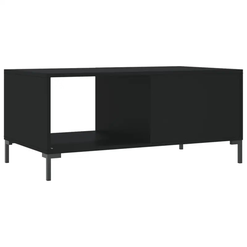 Salontafel met ijzeren poten en bewerkt hout voor een elegante woonkamer - Salontafels