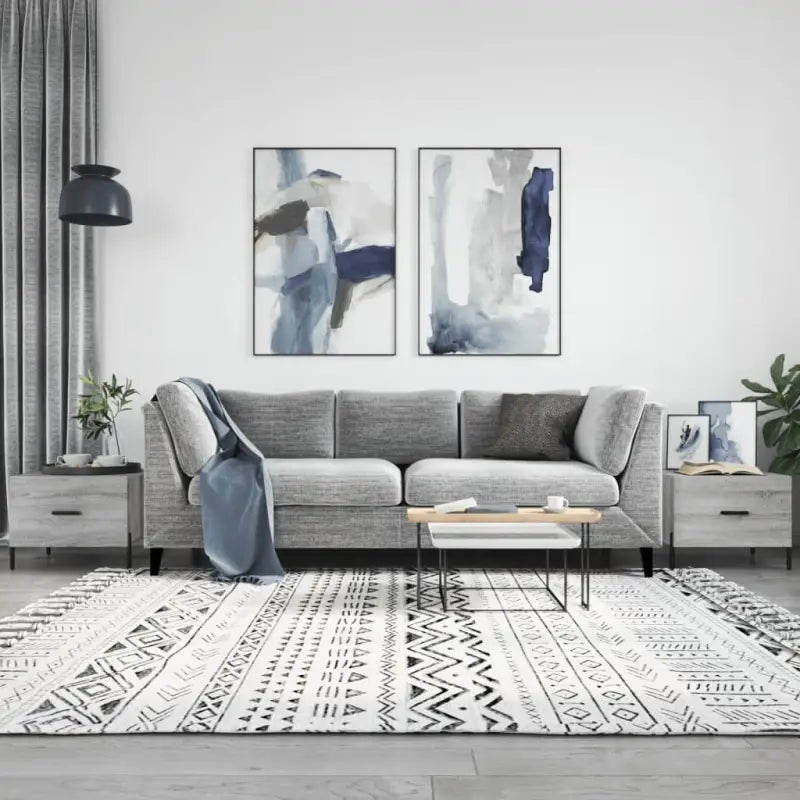 Salontafel met ijzeren poten en bewerkt hout voor een elegante woonkamer - Grijs sonoma / 2 - Salontafels