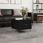 Salontafel met ijzeren poten en bewerkt hout voor een elegante woonkamer - Zwart / 1 - Salontafels