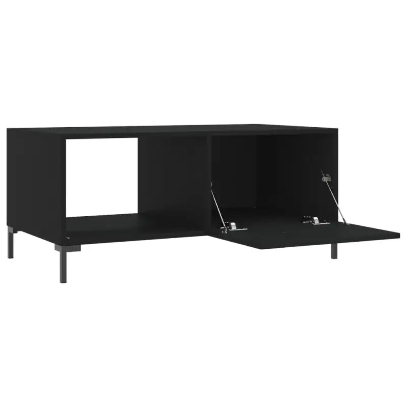 Salontafel met ijzeren poten en bewerkt hout voor een elegante woonkamer - Salontafels
