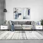 Salontafel met ijzeren poten en bewerkt hout voor een elegante woonkamer - Wit / 2 - Salontafels