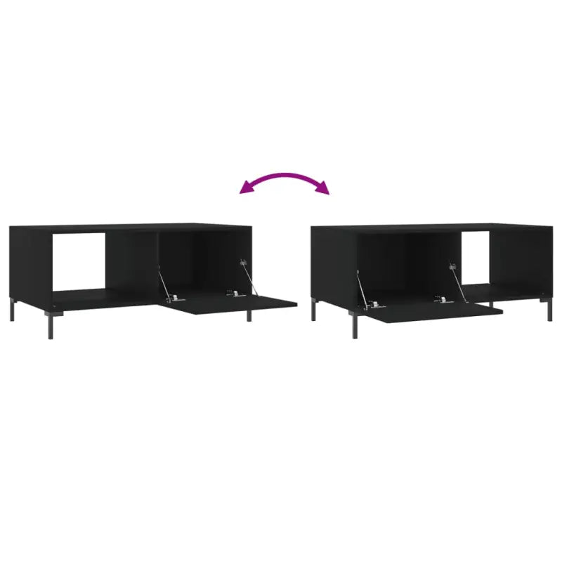 Salontafel met ijzeren poten en bewerkt hout voor een elegante woonkamer - Salontafels