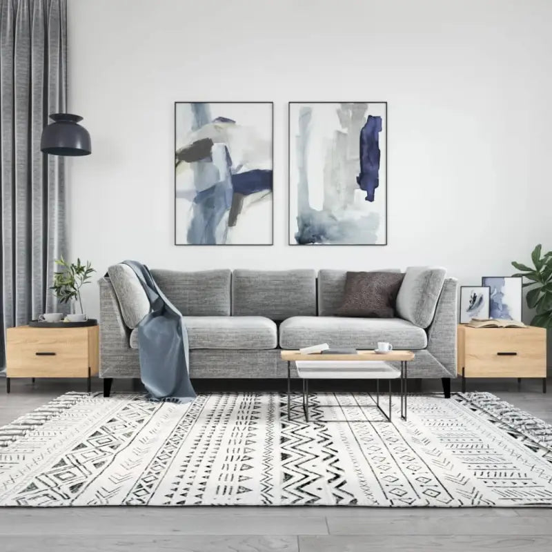 Salontafel met ijzeren poten en bewerkt hout voor een elegante woonkamer - Sonoma eiken / 2 - Salontafels