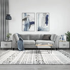 Salontafel met ijzeren poten en bewerkt hout voor een elegante woonkamer - Betongrijs / 2 - Salontafels