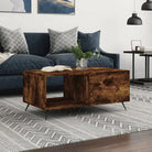Salontafel met ijzeren poten en bewerkt hout voor een stijlvolle woonkamer - Gerookt eiken / 1 - Salontafels