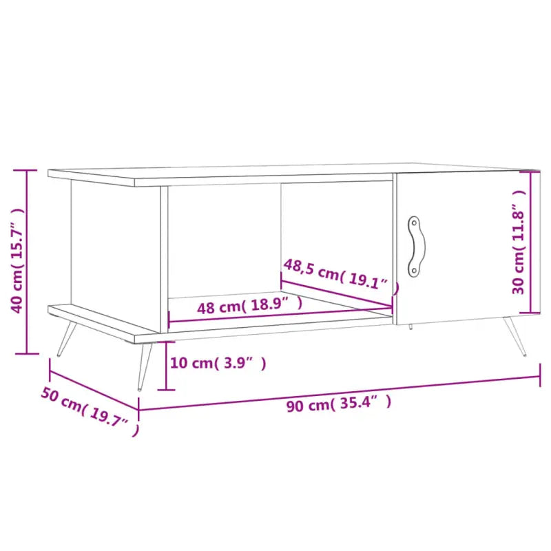 Salontafel met ijzeren poten en bewerkt hout voor een stijlvolle woonkamer - Salontafels