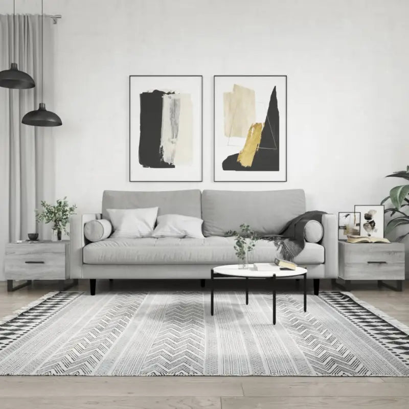 Salontafel met ijzeren poten en bewerkt hout voor een stijlvolle woonkamer - Grijs sonoma / 2 - Salontafels