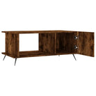 Salontafel met ijzeren poten en bewerkt hout voor een stijlvolle woonkamer - Salontafels