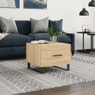 Salontafel met ijzeren poten en bewerkt hout voor een stijlvolle woonkamer - Sonoma eiken / 1 - Salontafels