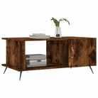 Salontafel met ijzeren poten en bewerkt hout voor een stijlvolle woonkamer - Salontafels