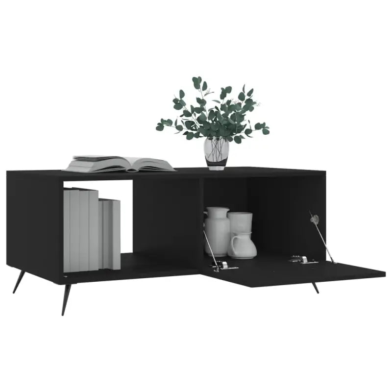 Salontafel met ijzeren poten en bewerkt hout voor een stijlvolle woonkamer - Salontafels
