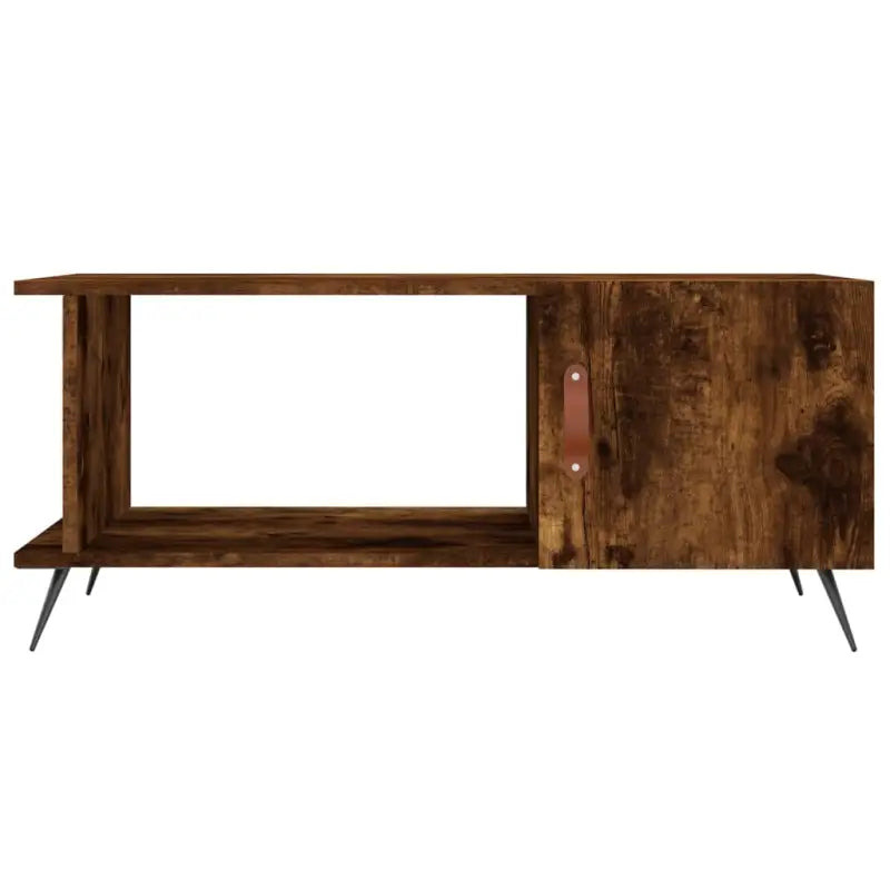 Salontafel met ijzeren poten en bewerkt hout voor een stijlvolle woonkamer - Salontafels