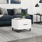 Salontafel met ijzeren poten en bewerkt hout voor een stijlvolle woonkamer - Hoogglans wit / 1 - Salontafels