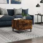 Salontafel met ijzeren poten en bewerkt hout voor een stijlvolle woonkamer - Gerookt eiken / 1 - Salontafels