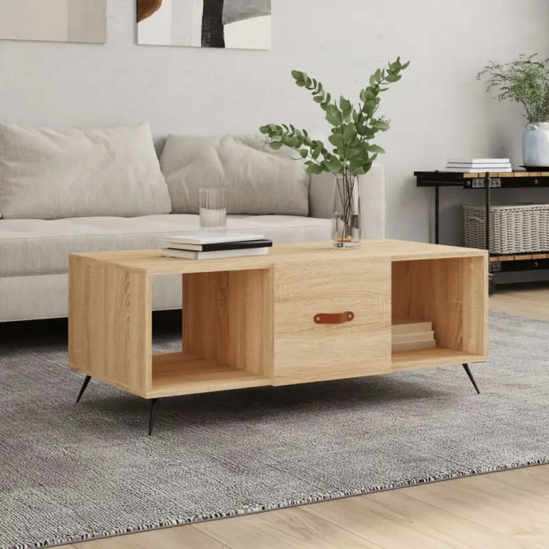 Salontafel met ijzeren poten en bewerkt hout voor elegante interieurs - Sonoma eiken / 1 - Salontafels