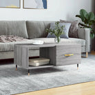 Salontafel met ijzeren poten en bewerkt hout voor elegante woonkamer - Grijs sonoma / 1 - Salontafels