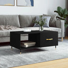 Salontafel met ijzeren poten en bewerkt hout voor elegante woonkamer - Zwart / 1 - Salontafels
