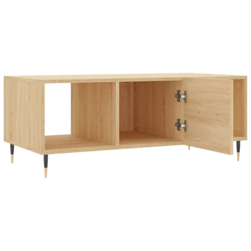 Salontafel met ijzeren poten en bewerkt hout voor elegante woonkamer - Salontafels