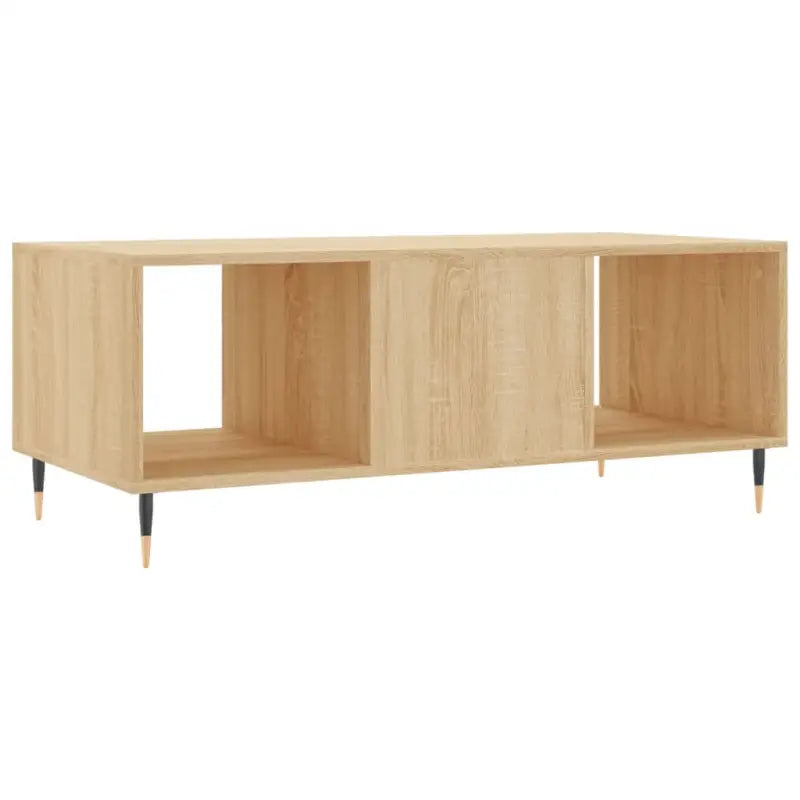 Salontafel met ijzeren poten en bewerkt hout voor elegante woonkamer - Salontafels
