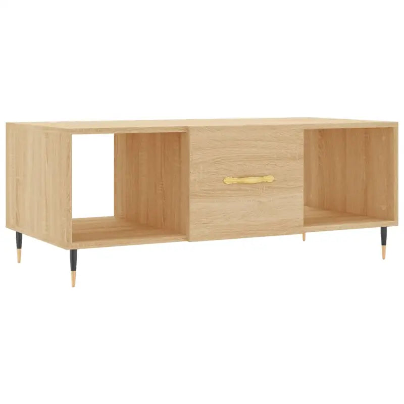 Salontafel met ijzeren poten en bewerkt hout voor elegante woonkamer - Salontafels