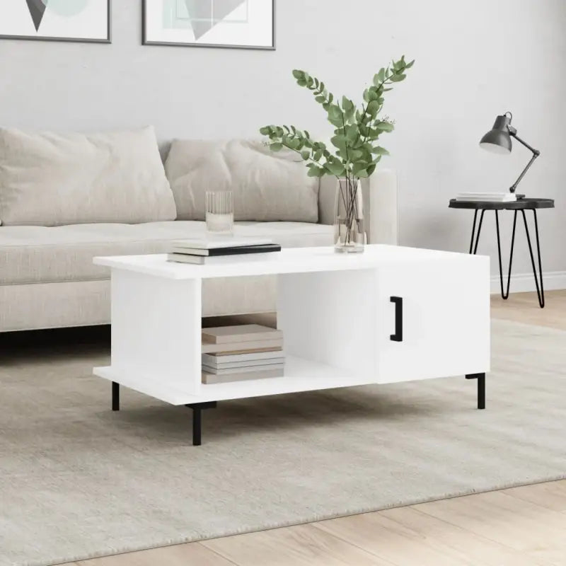 Salontafel met ijzeren poten en bewerkt hout voor elegante woonkamer - Salontafels