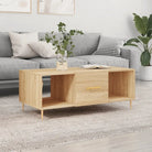 Salontafel met ijzeren poten en bewerkt hout voor elegante woonkamer - Salontafels