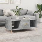 Salontafel met ijzeren poten en bewerkt hout voor elegante woonkamer - Betongrijs / 1 - Salontafels